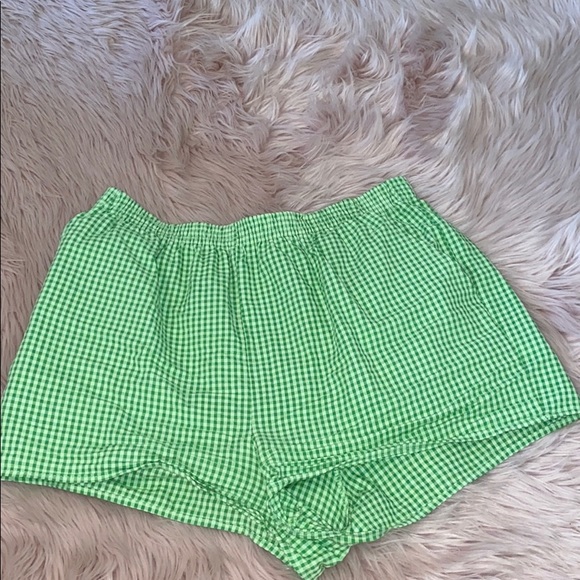 Urban Outfitters Green Gingham Shorts 